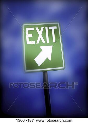 sign, still life, exit, signage, Signage uprights View Large Photo Image Stock Photo - sign, still life, exit, signage, Signage uprights. Fotosearch