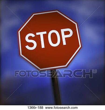 Stock Photo - sign, still life, stop, signage, Signage uprights. Fotosearch
