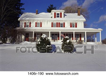 snow, home, exterior, winter, cold, residential View Large Photo Image Stock Image - snow, home, exterior, winter, cold, residential. Fotosearch