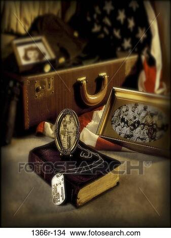 Picture - still life, tag, USA, military, Americana. Fotosearch