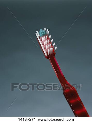 Stock Image - still life, toothbrush, hygiene, housewares, dental, bristles. Fotosearch