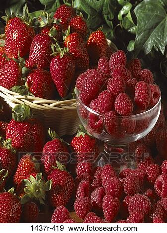 Strawberries and Raspberries View Large Photo Image Stock Photo - Strawberries and Raspberries. Fotosearch