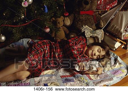 tree, sleeping, Christmas, dreaming, girl, Christmas tree View Large Photo Image Stock Photograph - tree, sleeping, Christmas, dreaming, girl, Christmas tree. Fotosearch
