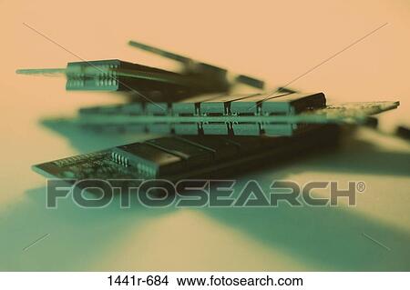 Picture - blur, computer, still life, circuit boards, component, part. Fotosearch