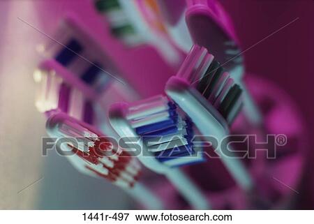Stock Photo - blur, still life, housewares, toothbrushes, Household still lifes. Fotosearch