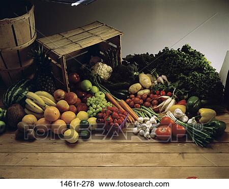 Stock Photo - choices, healthy, fruit, assorted, vegetables, food. Fotosearch