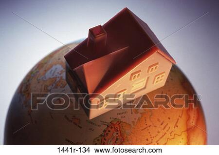 home, world, globe, house, global, still life View Large Photo Image Picture - home, world, globe, house, global, still life. Fotosearch
