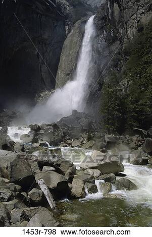 Stock Photo - Lower Yosemite Fall, Yosemite National Park, California, USA. Fotosearch