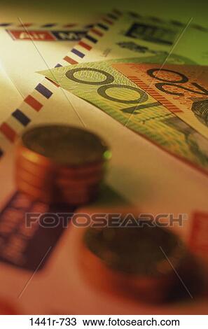 Stock Image - money, finance, cash, still life, coins, currency. Fotosearch