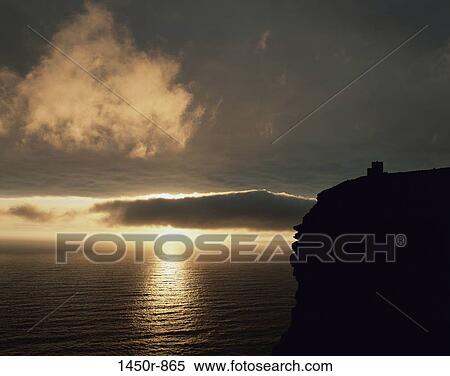 Stock Photography - O'Briens Tower, Cliffs of Moher, Ireland. Fotosearch