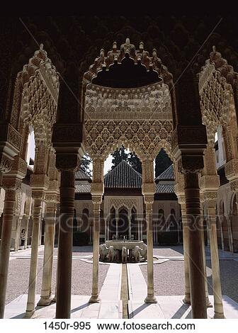 Patio of the Lions, Alhambra, Granada, Spain View Large Photo Image Stock Photography - Patio of the Lions, Alhambra, Granada, Spain. Fotosearch