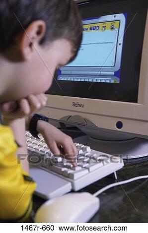 people, computer, typing, boy, child, education View Large Photo Image Stock Image - people, computer, typing, boy, child, education. Fotosearch