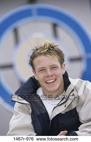 people, smiling, male, laughing, outdoors, jacket, smile View Large Photo Image Stock Photograph - people, smiling, male, laughing, outdoors, jacket, smile. Fotosearch