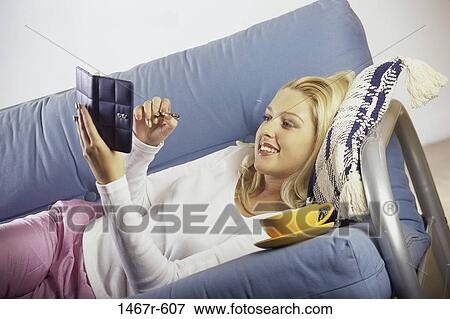 people, woman, blond, indoors, Caucasian, young adult View Large Photo Image Stock Photo - people, woman, blond, indoors, Caucasian, young adult. Fotosearch