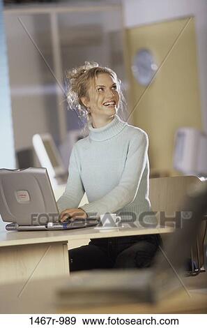 people, woman, computer, laptop, cafe, restaurant, blond View Large Photo Image Stock Photo - people, woman, computer, laptop, cafe, restaurant, blond. Fotosearch