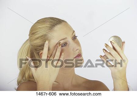 people, woman, makeup, blond, beauty, indoors View Large Photo Image Stock Photograph - people, woman, makeup, blond, beauty, indoors. Fotosearch