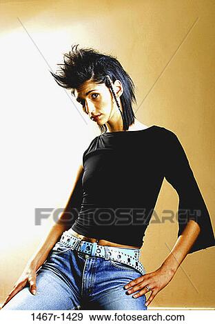 people, woman, posing, brunette, unique, indoors View Large Photo Image Stock Photo - people, woman, posing, brunette, unique, indoors. Fotosearch