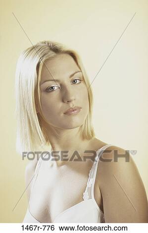 people, woman, serious, blond, headshot, Caucasian View Large Photo Image Stock Photograph - people, woman, serious, blond, headshot, Caucasian. Fotosearch