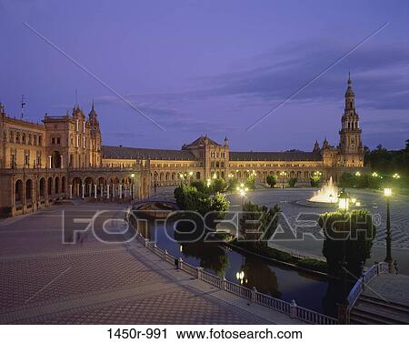 Plaza de Espana, Seville, Spain View Large Photo Image Stock Image - Plaza de Espana, Seville, Spain. Fotosearch