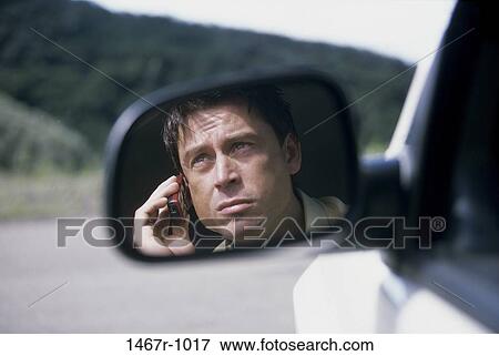 reflection, telephone, car, phone, mirror, business View Large Photo Image Stock Photo - reflection, telephone, car, phone, mirror, business. Fotosearch