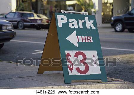 Stock Photography - sign, parking, parking lot, signage, admission, Signage uprights. Fotosearch