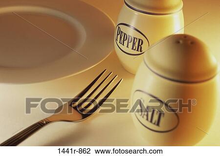 table, fork, plate, salt, setting, pepper View Large Photo Image Stock Image - table, fork, plate, salt, setting, pepper. Fotosearch