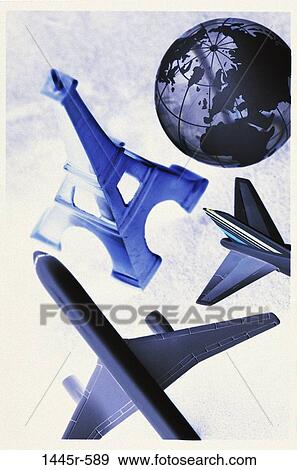 world, globe, Eiffel Tower, transportation, global, still life View Large Photo Image Stock Photo - world, globe, Eiffel Tower, transportation, global, still life. Fotosearch