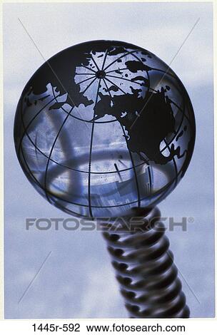 Stock Image - world, globe, round, spring, Earth, warped. Fotosearch