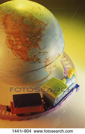 world, globe, train tracks, train, transportation, still life, toy View Large Photo Image Picture - world, globe, train tracks, train, transportation, still life, toy. Fotosearch