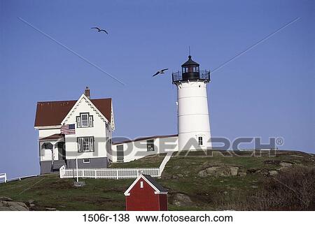 Cape Neddick Lighthouse, Maine, USA View Large Photo Image Stock Photo - Cape Neddick Lighthouse, Maine, USA. Fotosearch