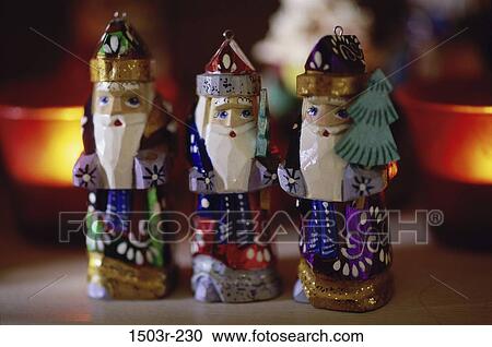 Stock Image - Christmas, three, decorations, still life, trio, holiday. Fotosearch