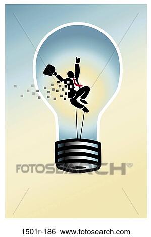 Lightbulb Man by Braucht View Large Photo Image Stock Photograph - Lightbulb Man by Braucht. Fotosearch