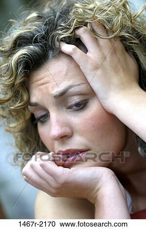 people, woman, anxiety, stress, anxious, fingernails, frightened View Large Photo Image Stock Image - people, woman, anxiety, stress, anxious, fingernails, frightened. Fotosearch