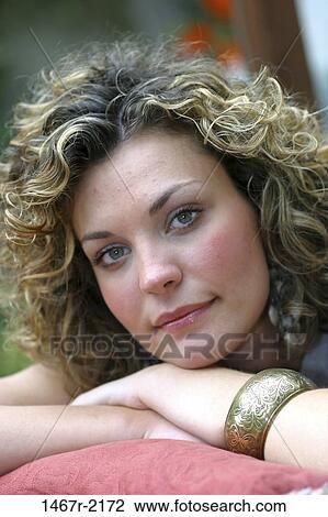 people, woman, smiling, hair, smile, posed, posing View Large Photo Image Stock Image - people, woman, smiling, hair, smile, posed, posing. Fotosearch