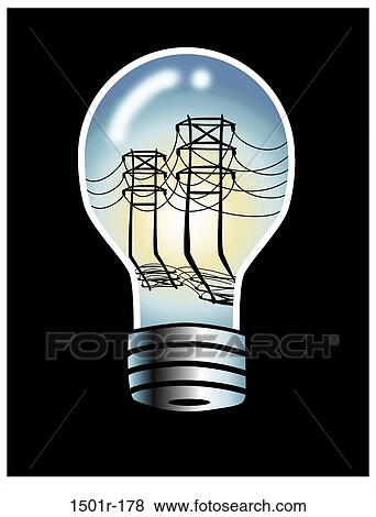 Power Line Lightbulb by Braucht View Large Photo Image Stock Photo - Power Line Lightbulb by Braucht. Fotosearch