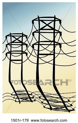 Power Lines by Braucht View Large Photo Image Stock Photo - Power Lines by Braucht. Fotosearch