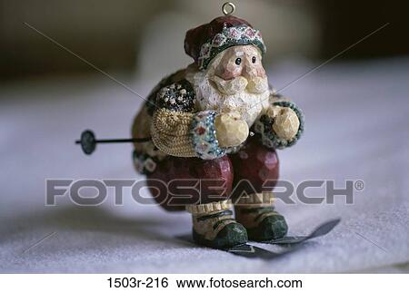 Stock Photograph - skiing, Christmas, skis, ornament, still life, decoration. Fotosearch