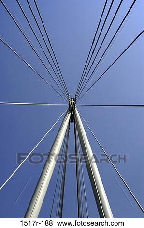 Stock Photo - steel, bridge, upward, strength, architecture, cables, angles. Fotosearch