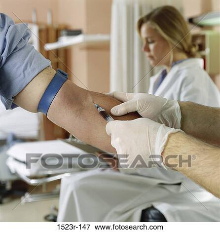 Stock Photo - testing, blood, needle, syringe, patient, health, draw. Fotosearch