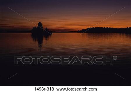 water, dusk, sunset, lake, silhouette, nature View Large Photo Image Stock Photo - water, dusk, sunset, lake, silhouette, nature. Fotosearch