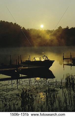 water, morning, dusk, evening, sunset, lake, silhouette View Large Photo Image Stock Image - water, morning, dusk, evening, sunset, lake, silhouette. Fotosearch
