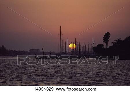 Stock Photo - water, morning, dusk, evening, sunset, calm. Fotosearch