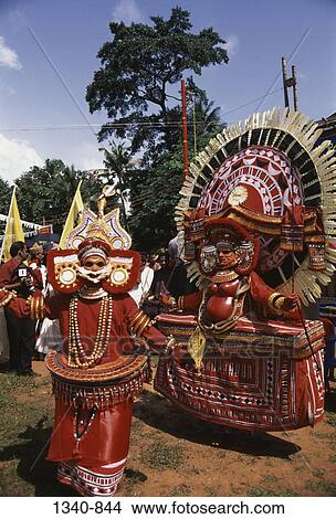 Artists performing Theyyam dance, Kerala, India View Large Photo Image Picture - Artists performing Theyyam dance, Kerala, India. Fotosearch
