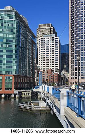Bridge across a river, Moakley Bridge, Fort Point Channel, Boston, Massachusetts, USA View Large Photo Image Stock Photograph - Bridge across a river, Moakley Bridge, Fort Point Channel, Boston, Massachusetts, USA. Fotosearch