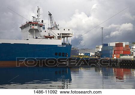 Cargo containers on a commercial dock, Bergen, Norway View Large Photo Image Stock Image - Cargo containers on a commercial dock, Bergen, Norway. Fotosearch