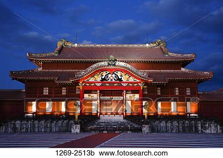 Castle lit up at dusk, Seiden, Shuri Castle, Naha, Okinawa Prefecture, Japan View Large Photo Image Stock Image - Castle lit up at dusk, Seiden, Shuri Castle, Naha, Okinawa Prefecture, Japan. Fotosearch