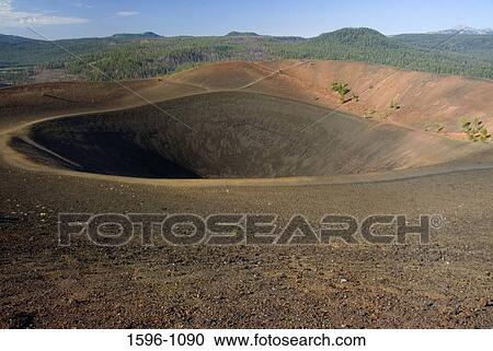 Cinder Cone crater with mountains in the background, Lassen Volcanic National Park, California, USA View Large Photo Image Stock Image - Cinder Cone crater with mountains in the background, Lassen Volcanic National Park, California, USA. Fotosearch