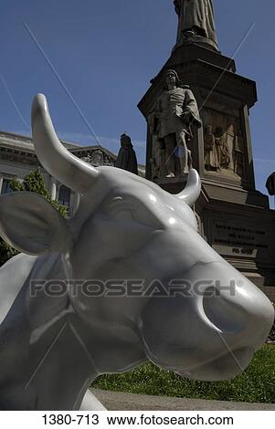 Close-up of a sculpture of a cow, Leonard Da Vinci Monument, La Scala Theater, Milan, Lombardy, Italy View Large Photo Image Stock Image - Close-up of a sculpture of a cow, Leonard Da Vinci Monument, La Scala Theater, Milan, Lombardy, Italy. Fotosearch