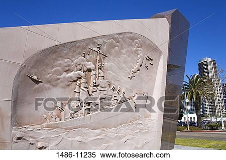Close-up of a ship engraved on a memorial plaque, USS San Diego Memorial, Tuna Harbor, San Diego, California, USA View Large Photo Image Stock Photography - Close-up of a ship engraved on a memorial plaque, USS San Diego Memorial, Tuna Harbor, San Diego, California, USA. Fotosearch