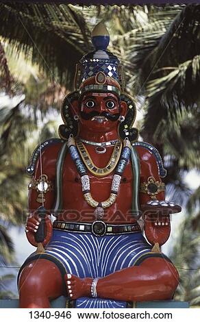 Close-up of a statue of a guardian deity, Tamil Nadu, India View Large Photo Image Stock Photograph - Close-up of a statue of a guardian deity, Tamil Nadu, India. Fotosearch